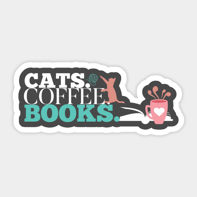 Cats coffee books Sticker by nomadearthdesign